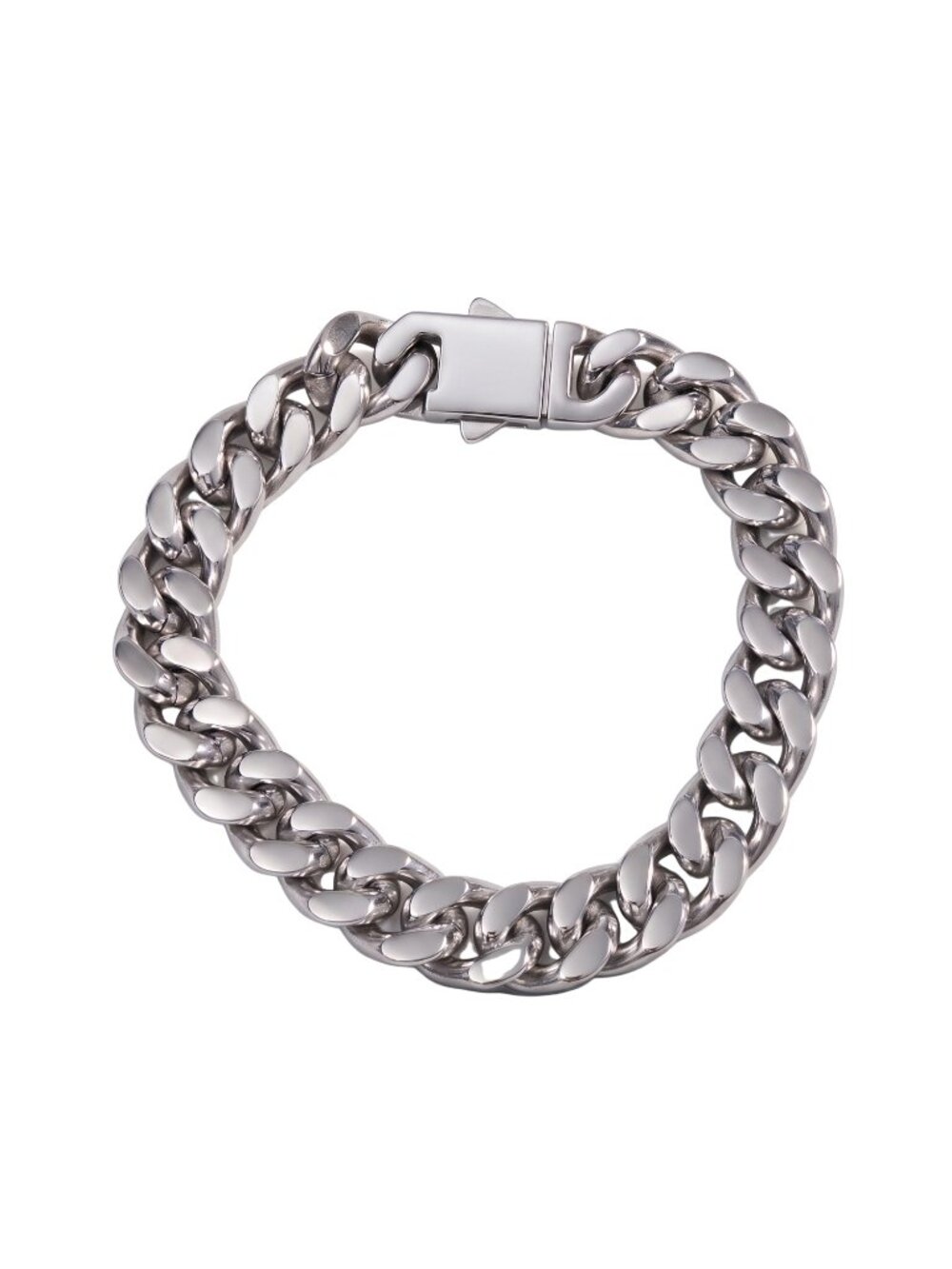 New Stainless Steel High-Polished Link Bracelet 8"